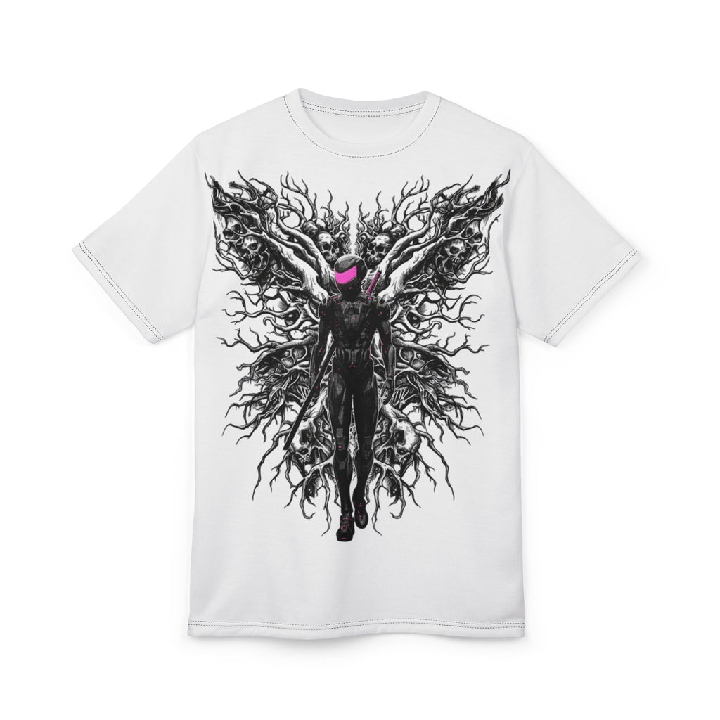 Gothic Angel Graphic Tee, Unique Art T-Shirt, Unisex AOP Shirt, Alternative Fashion Top, Edgy Gift for Her