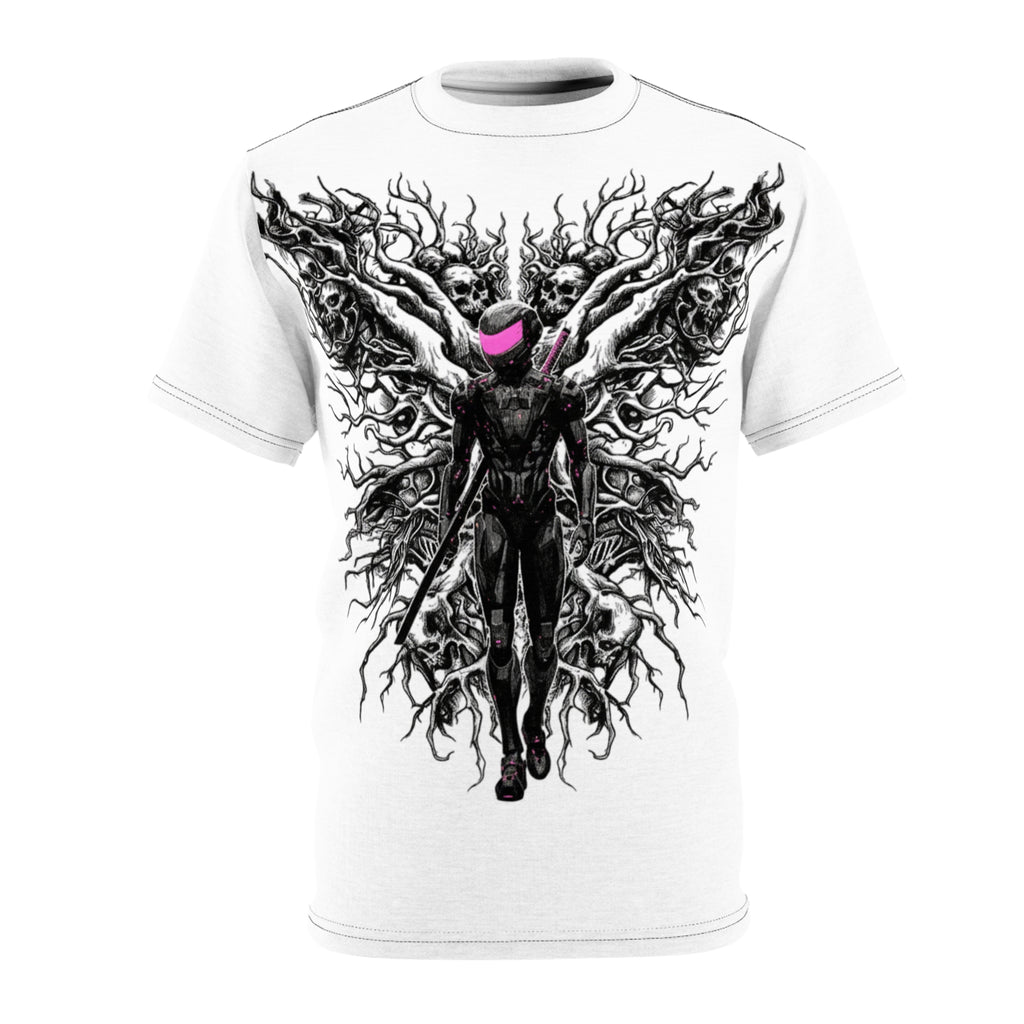 Gothic Angel Graphic Tee, Unique Art T-Shirt, Unisex AOP Shirt, Alternative Fashion Top, Edgy Gift for Her