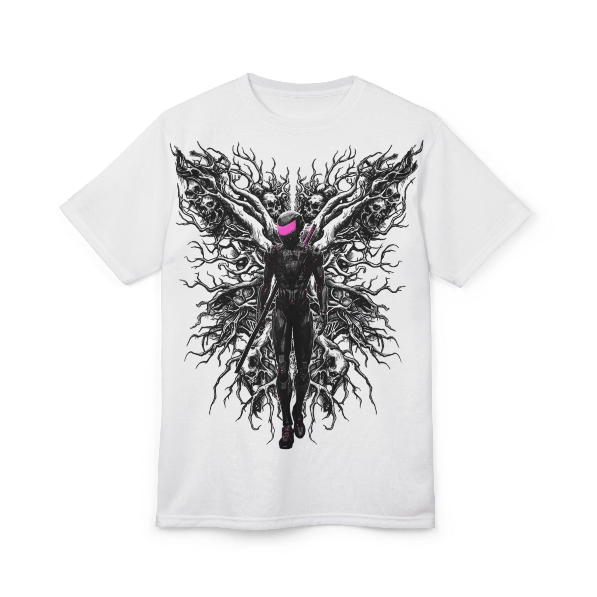 Gothic Angel Graphic Tee, Unique Art T-Shirt, Unisex AOP Shirt, Alternative Fashion Top, Edgy Gift for Her